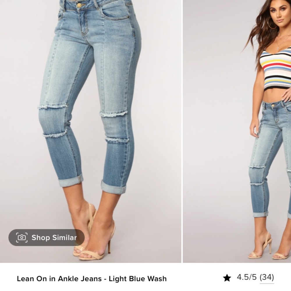 Paneled girlfriend jeans
